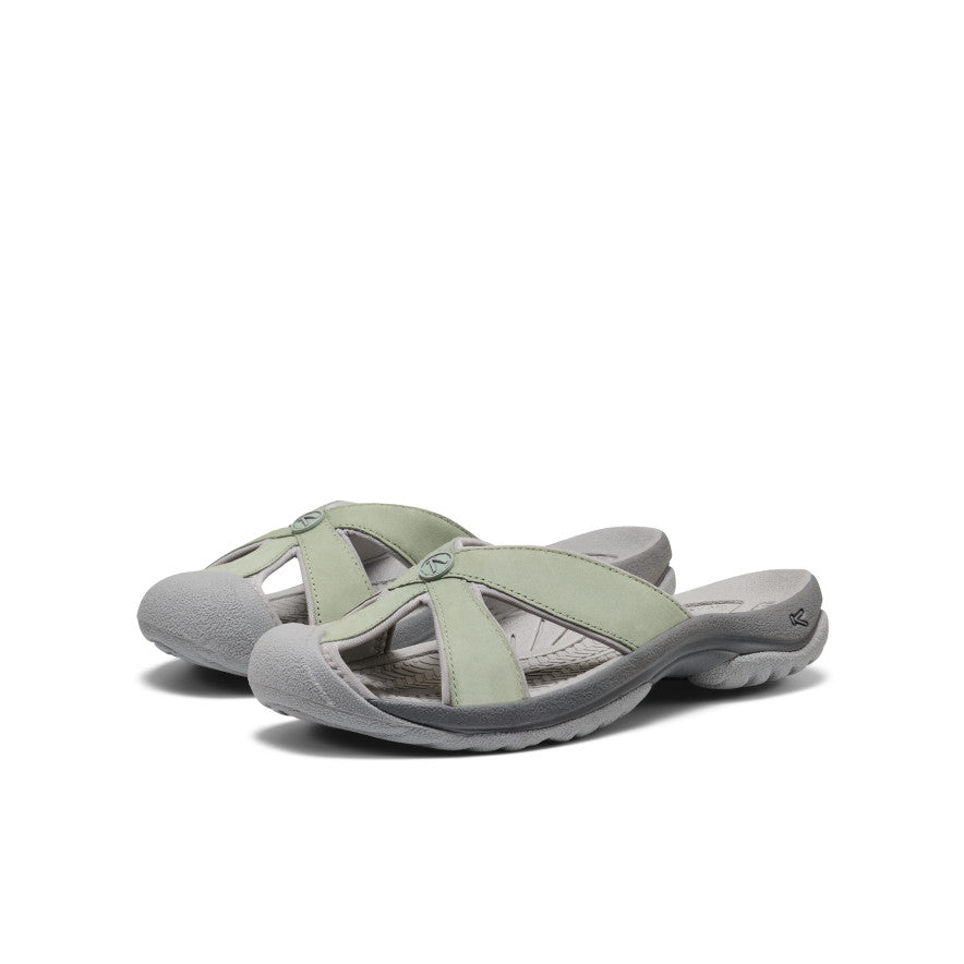 Sieviešu Bali ādas iešļūcenes Lily Pad/Steel Grey