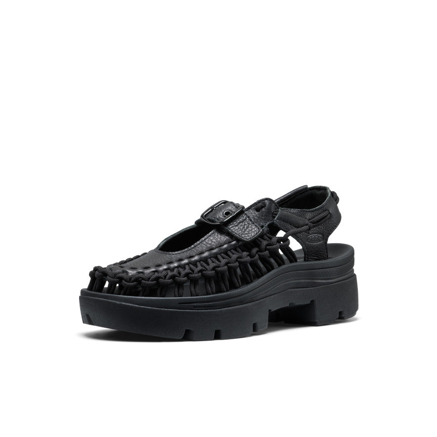 Uniseksa UNEEK PLT Mary Jane kedas Black Smooth Lea