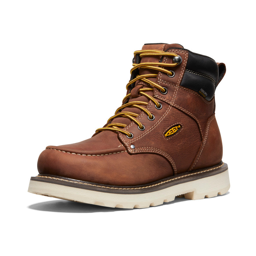 Men's Cincinnati 6" Waterproof 90° Heel Boot (Soft Toe) Tuscan Red/Sandshell - Image 3