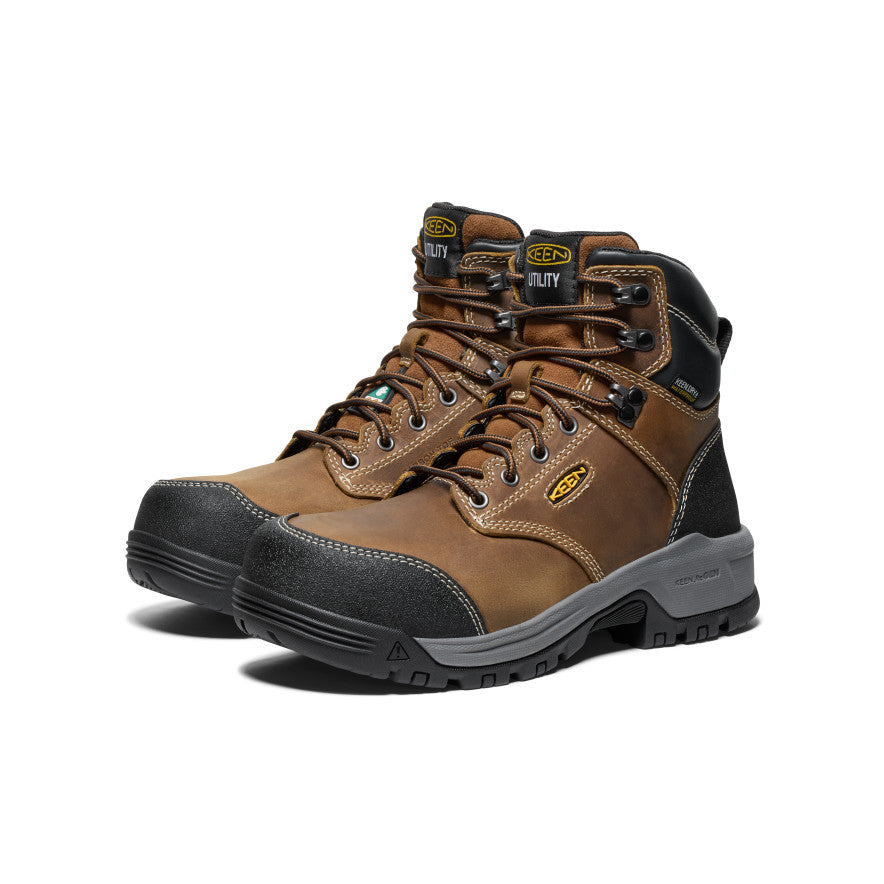 Women's CSA Evanston 6" Waterproof Boot (Carbon Toe) Bison/Black - Image 2
