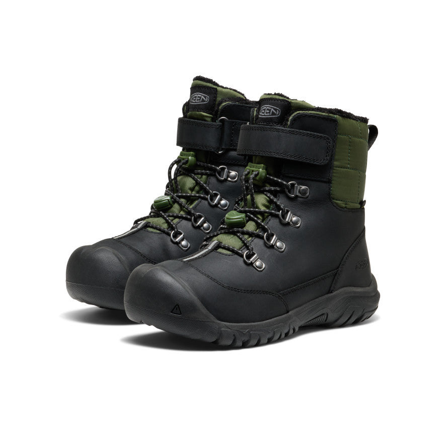 Big Kids' Kanibou Waterproof Winter Boot Black/Bronze Green - Image 2