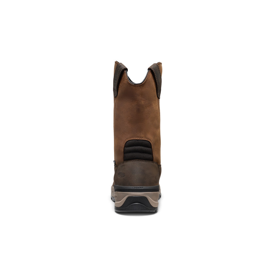 Men's Flatland Pull-On Waterproof Work Boot (Soft Toe) Bison/Black