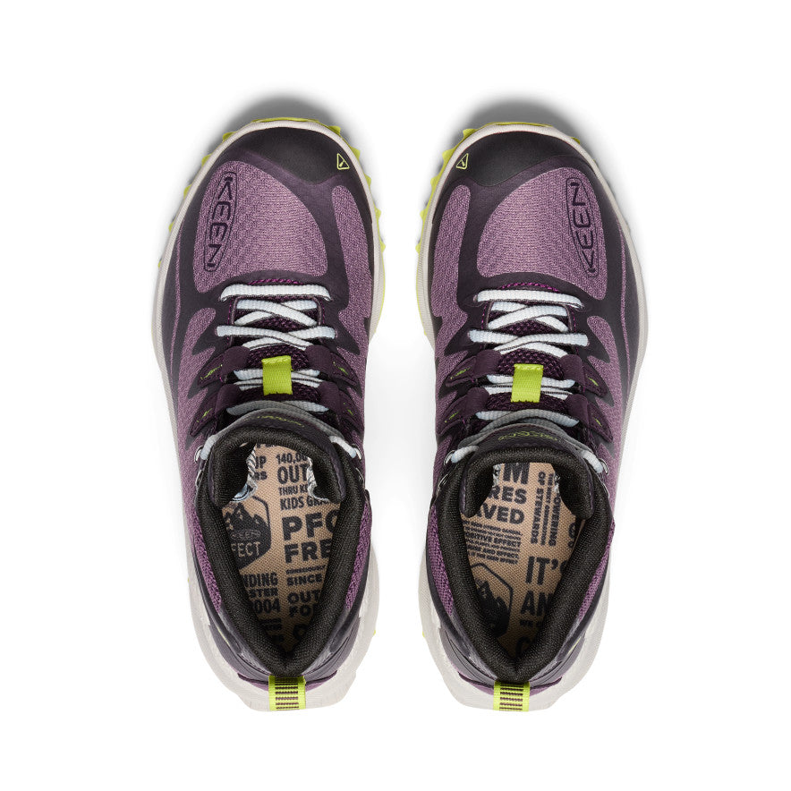 Sieviešu Zionic ūdensnecaurlaidīgie pārgājienu zābaki Black Plum/Daiquiri Green