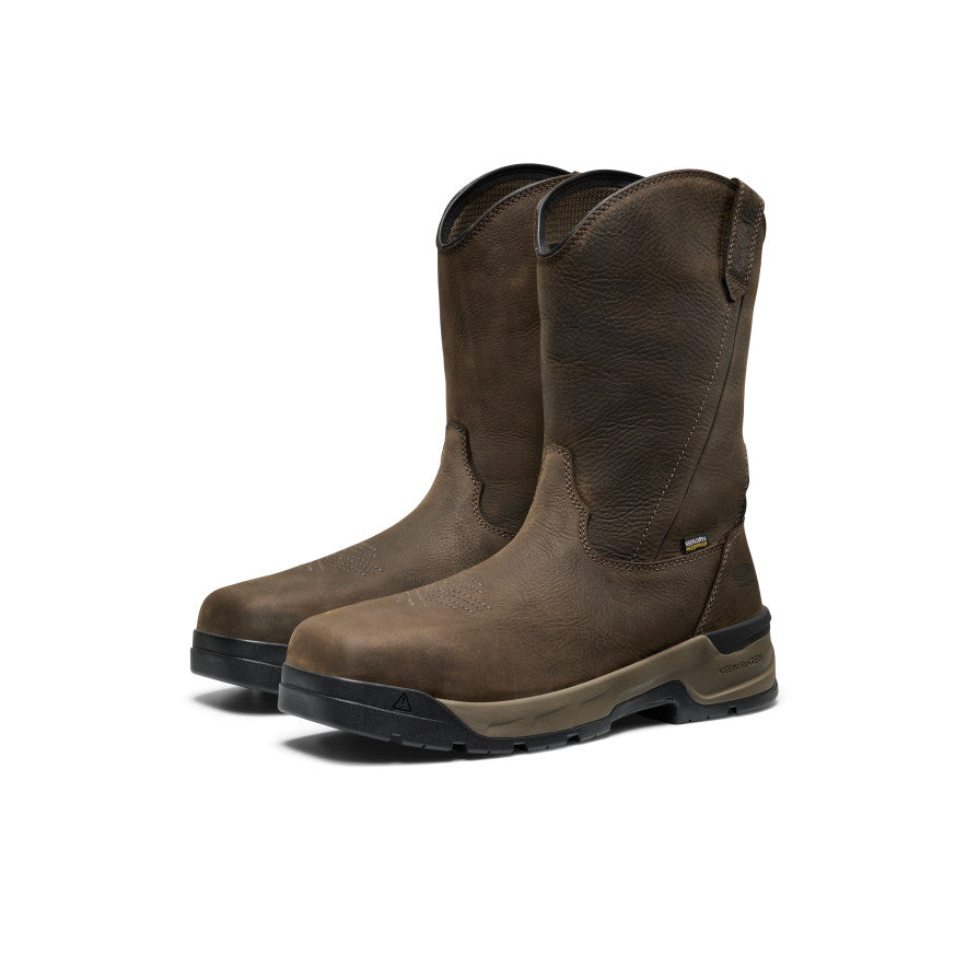 Vīriešu CSA Flatland uzvelkamie ūdensizturīgie darba zābaki (ar oglekļa purngalu) Dark Brown/Black - Attēls 2