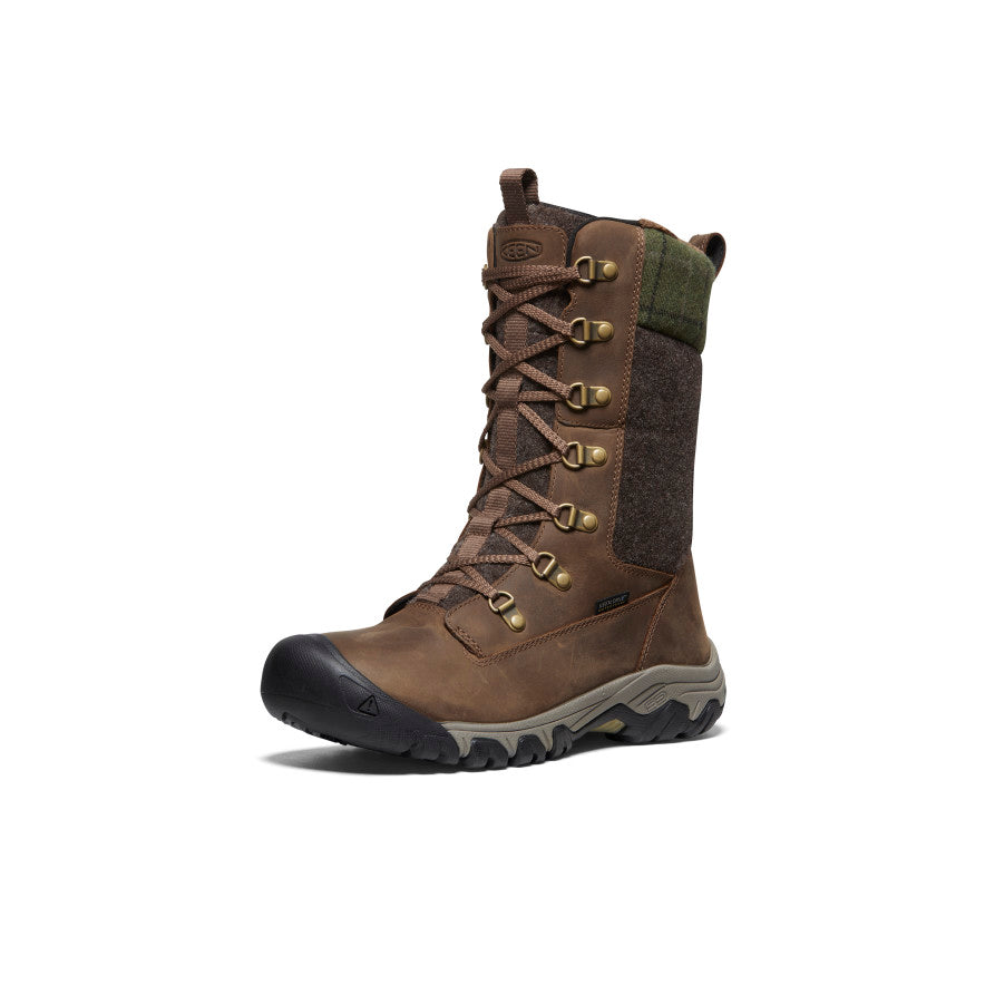 Women's Greta Tall Waterproof Boot Dark Earth/Green Plaid