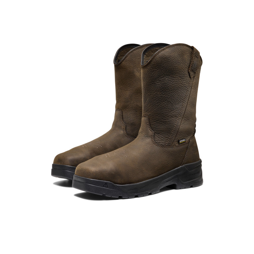 Men's CSA Flatland Pull-On Waterproof Work Boot INT MET (Carbon Toe) Dark Brown/Black - Image 2