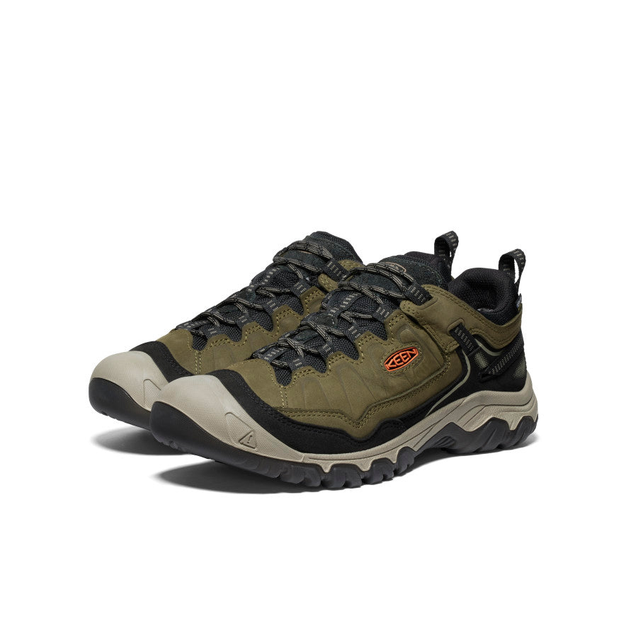 Vīriešu Targhee IV Wide ūdensnecaurlaidīgie pārgājienu apavi Dark Olive/Gold Flame