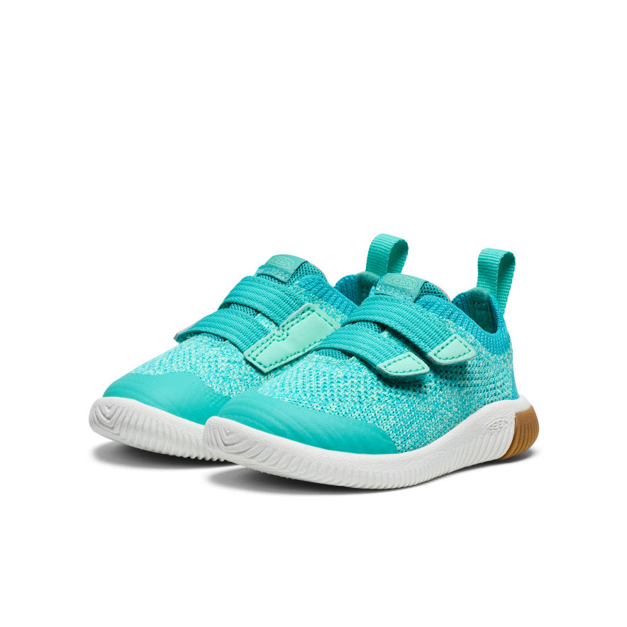 Mazuļu KNX adītas sandales ar divām siksniņām Bright Aqua/Cabbage