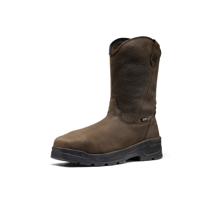 Men's CSA Flatland Pull-On Waterproof Work Boot INT MET (Carbon Toe) Dark Brown/Black - Image 3