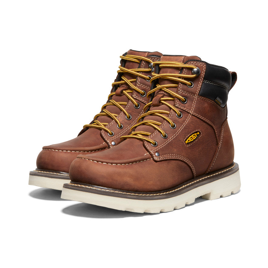 Men's Cincinnati 6" Waterproof 90° Heel Boot (Soft Toe) Tuscan Red/Sandshell - Image 2